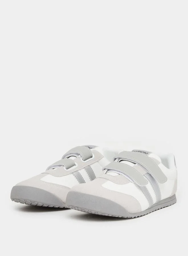 Styli Styli Women Silver Stripe Velcro Sneakers