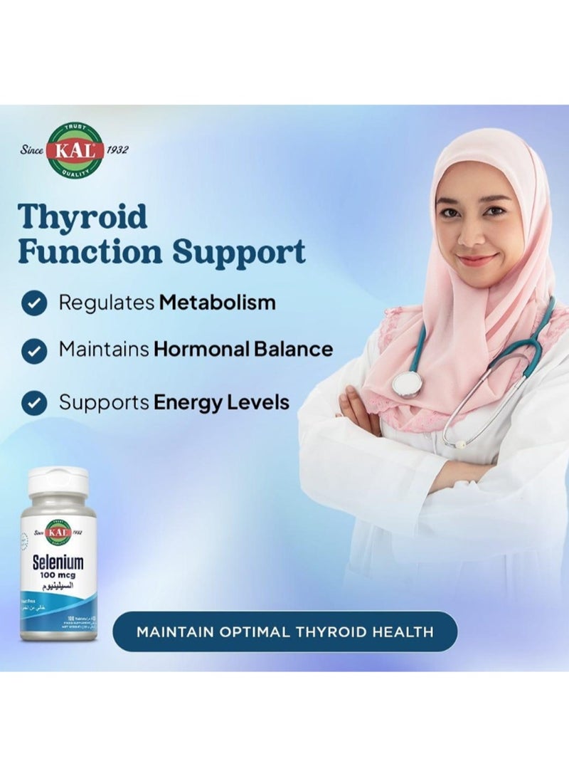 KAL Selenium 100mcg Yeast Free - 100 Tablets - Image 5