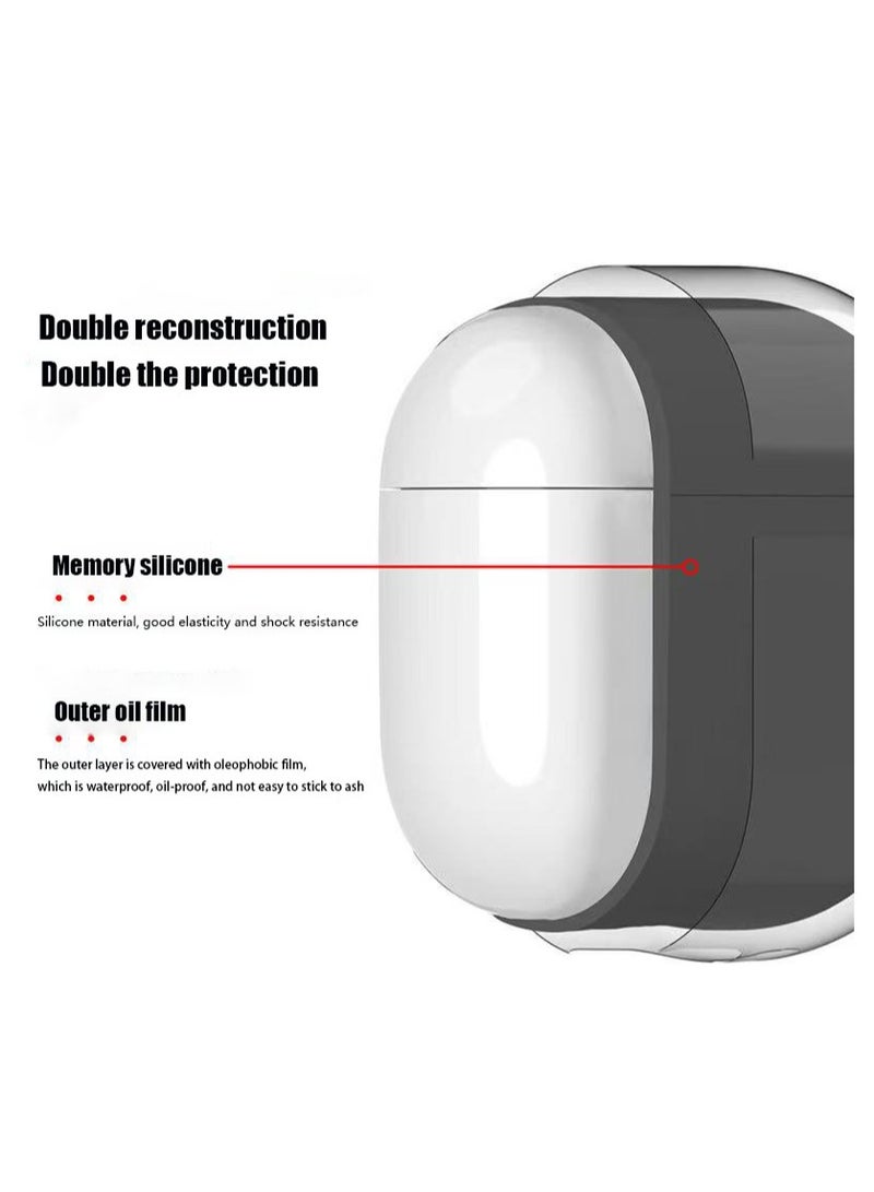 دكينج حافظة واقية ناعمة من السيليكون مناسبة لـ Airpods Pro 3 [2025]، تأتي مع أدوات تنظيف وسلسلة مفاتيح، حافظة مضادة للصدمات ومقاومة للأوساخ (باللون الأسود) - Image 3