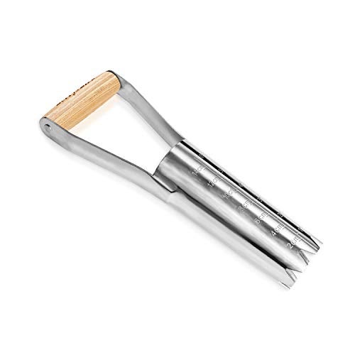 Berry&Bird Garden Bulb Planter with 6 inches Depth Mark, Garden Bulb Transplanter Tool with Wooden Handle, Stainless Steel Soil Release Tool for Transplanting Digging Planting Flowers - Image 1