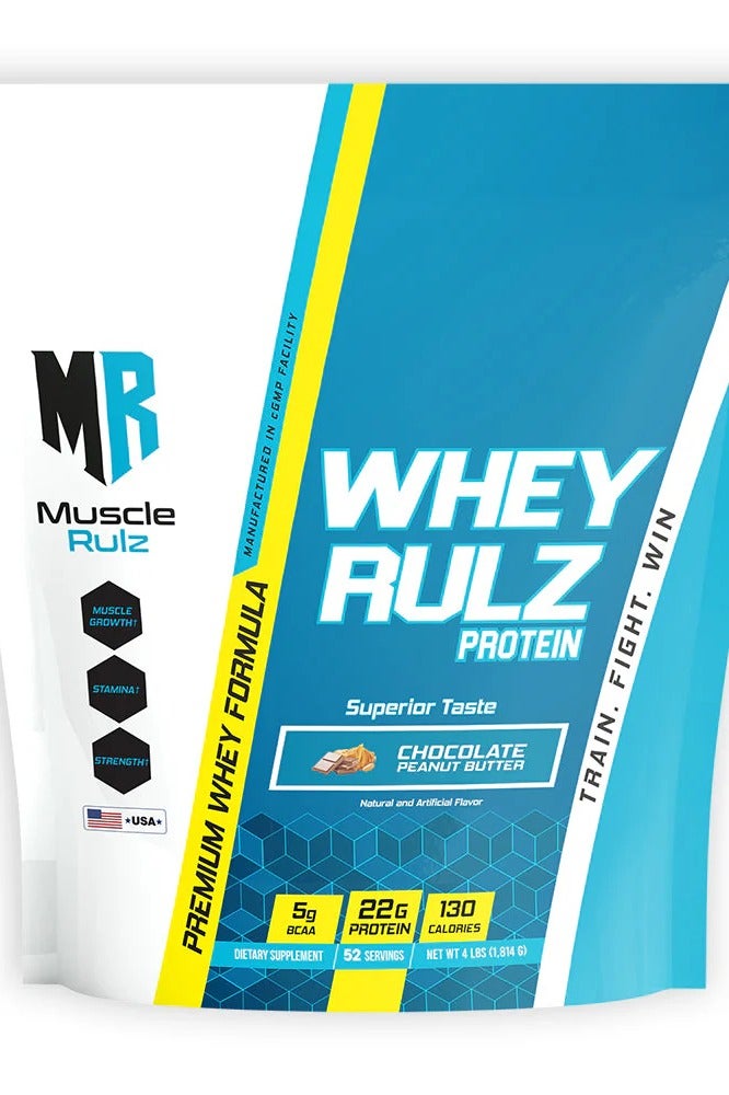 ماسل رولز بروتين مصل اللبن من ماسل رولز، 4 أرطال، كيس بروتين مصل اللبن بنكهة زبدة الفول السوداني والشوكولاتة - Image 1