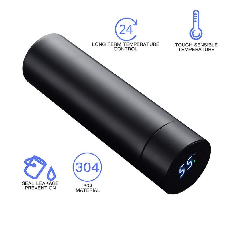 SEASPIRIT Water Bottle with LED Temperature Display Double Walled Vacuum Insulated Stainless Steel Bottle Sports Automotive Travel Mug - Image 2