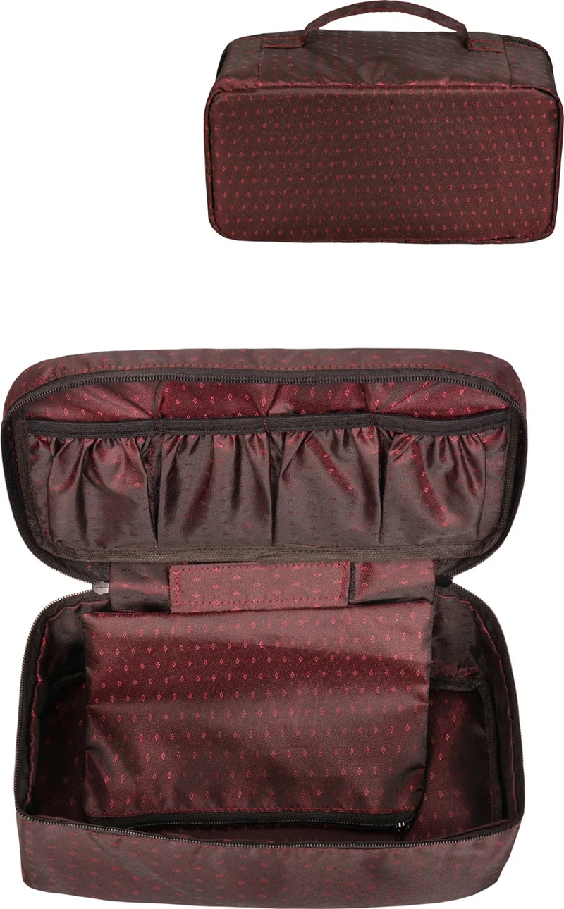 مينوفكو Ankaflex Women's Burgundy Makeup Brush Bra Storage and Underwear Organizer Makeup Bag