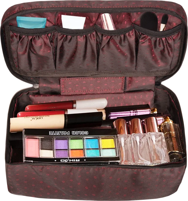 مينوفكو Ankaflex Women's Burgundy Makeup Brush Bra Storage and Underwear Organizer Makeup Bag
