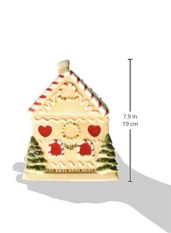 Spode Christmas Tree Gingerbread House Candy Jar - 7-Inch Christmas Cookie Jar in Fine Earthenware - Decorative Candy Storage Jar with Lid for Holiday Kitchen Counter, Cookies, and Treats - Image 5