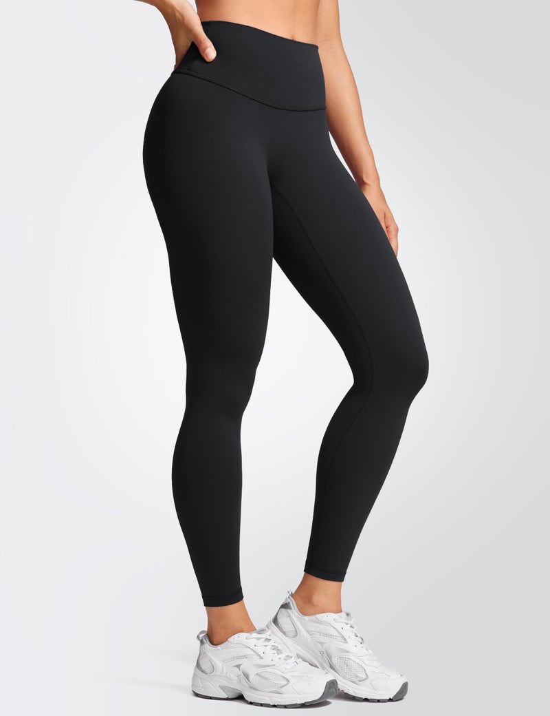 INGIA Womens High Waist No Front Seam Scrunch Butt Leggings Workouts 25 Inches V-Back Scrunch Booty Gym Yoga Pants Black Medium - Image 4