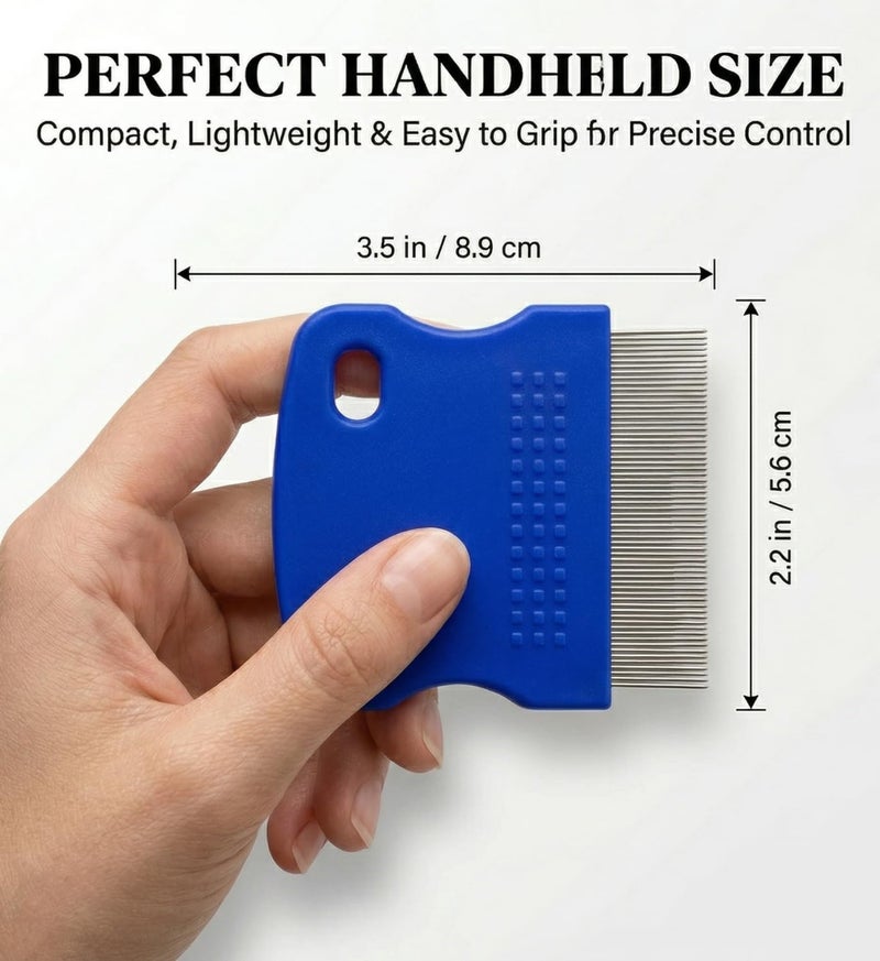 INSIME Professional Head Lice and Nits Removal Comb for Women's Hair | Stainless Steel Antilice Treatment Remover for Eggs | Pack of 1 - Image 3