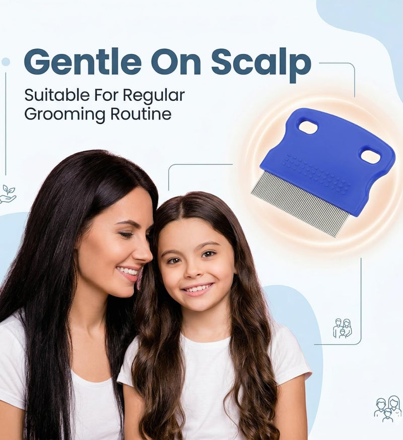 INSIME Professional Head Lice and Nits Removal Comb for Women's Hair | Stainless Steel Antilice Treatment Remover for Eggs | Pack of 1 - Image 2