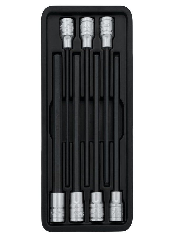بيرفورمانس تول طقم مقابس سداسية SAE بطول ممتد من Performance Tool W38750، مكون من 7 قطع - مقابس من فولاذ الكروم والفاناديوم مع مقابس S2 وصينية تخزين بلاستيكية