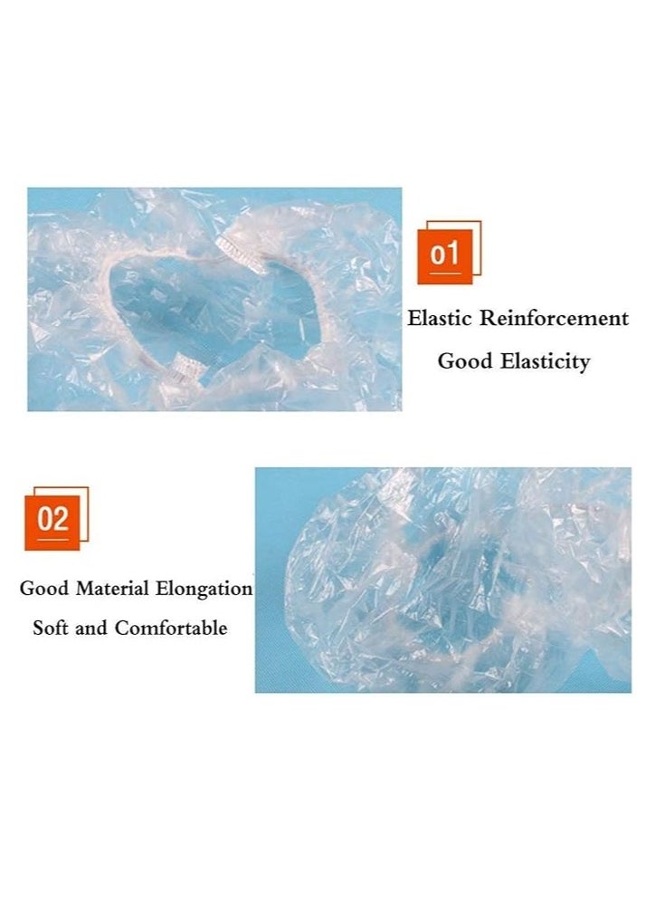 Vaultex - Shower Cap Disposable - 100 Pcs  Waterproof Shower Caps Normal Size, Clear - Image 1