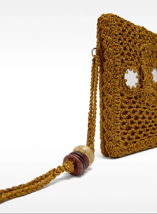 PARFOIS Mesh handbag with mirror effect