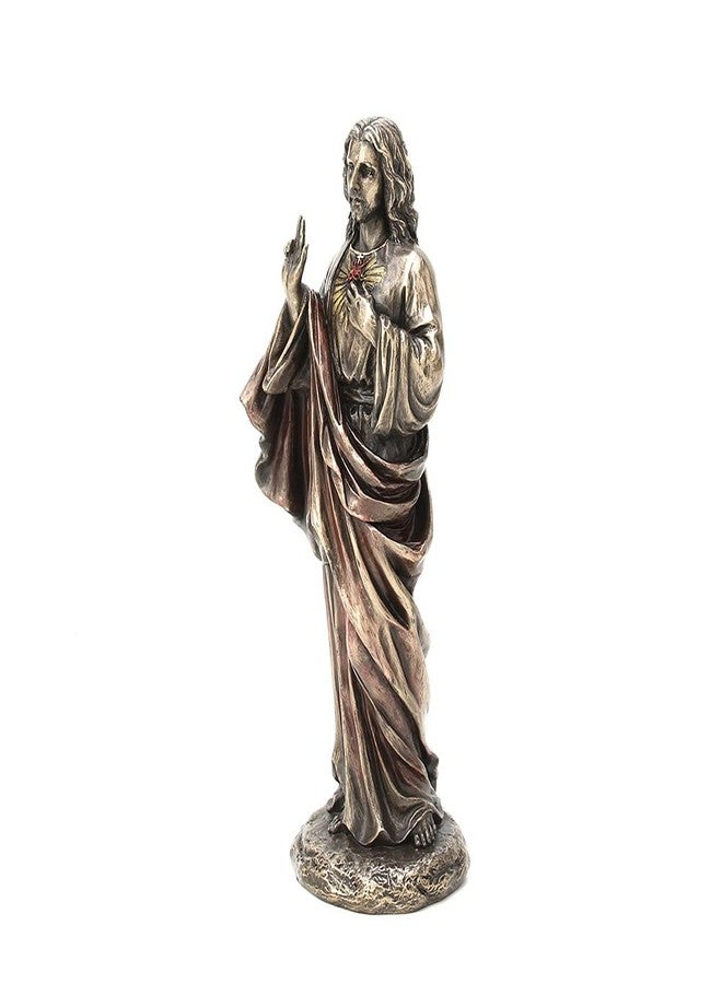Veronese Design 8 1/4" Tall Sacred Heart of Jesus Cold Cast Bronzed Resin Statue Religious Sculpture Home Decor Gift - Image 3