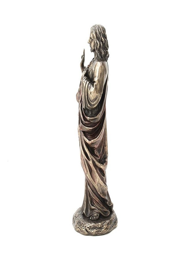 Veronese Design 8 1/4" Tall Sacred Heart of Jesus Cold Cast Bronzed Resin Statue Religious Sculpture Home Decor Gift - Image 5