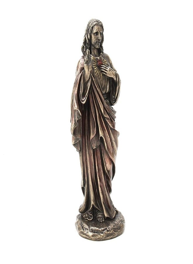 Veronese Design 8 1/4" Tall Sacred Heart of Jesus Cold Cast Bronzed Resin Statue Religious Sculpture Home Decor Gift - Image 2