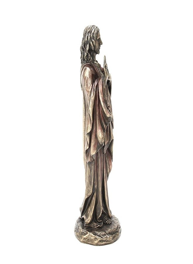 Veronese Design 8 1/4" Tall Sacred Heart of Jesus Cold Cast Bronzed Resin Statue Religious Sculpture Home Decor Gift - Image 4