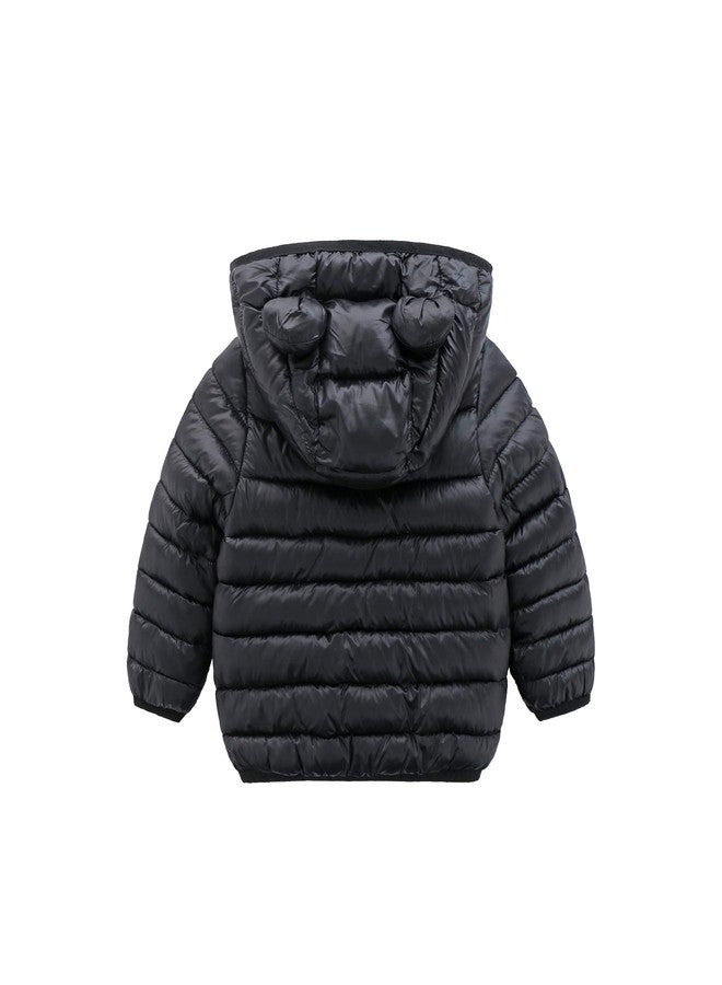 CECORC Winter Coats for Kids with Hoods Light Puffer Jacket for Girls, Boys | Baby, Infants, Toddlers, 6-12 Months,Black - Image 2