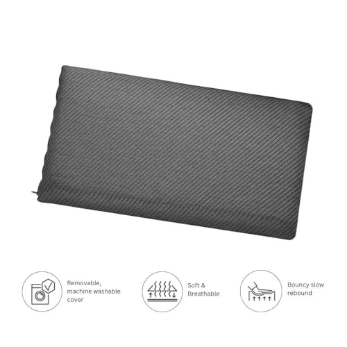 Wakefit Memory Foam Pillow | 1 Year Warranty | Orthopedic Pillows for Neck Pain, Pillow Memory Foam, Memory Pillow for Sleeping (25 x 15 x 2.5 inch, Set of 2 - Dark Grey, Large - Slim) - Image 4
