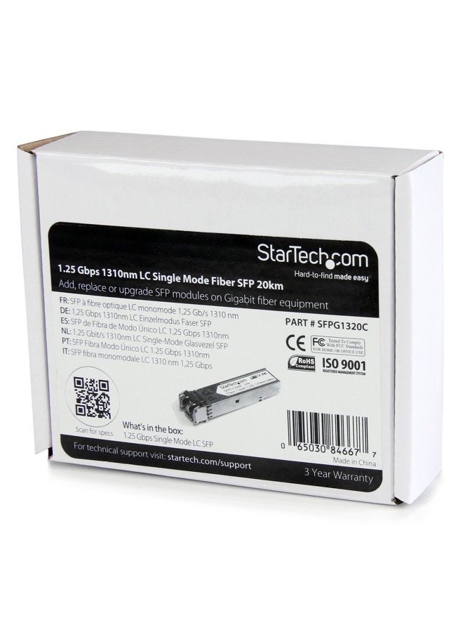 StarTech .com Cisco GLC-LH-SMD Compatible SFP Module - 1000BASE-LH - 1GbE Single Mode Fiber SMF Optic Transceiver - 1GE Gigabit Ethernet SFP - LC 20km - 1310nm - DDM Cisco Firepower (SFPG1320C) - Image 5