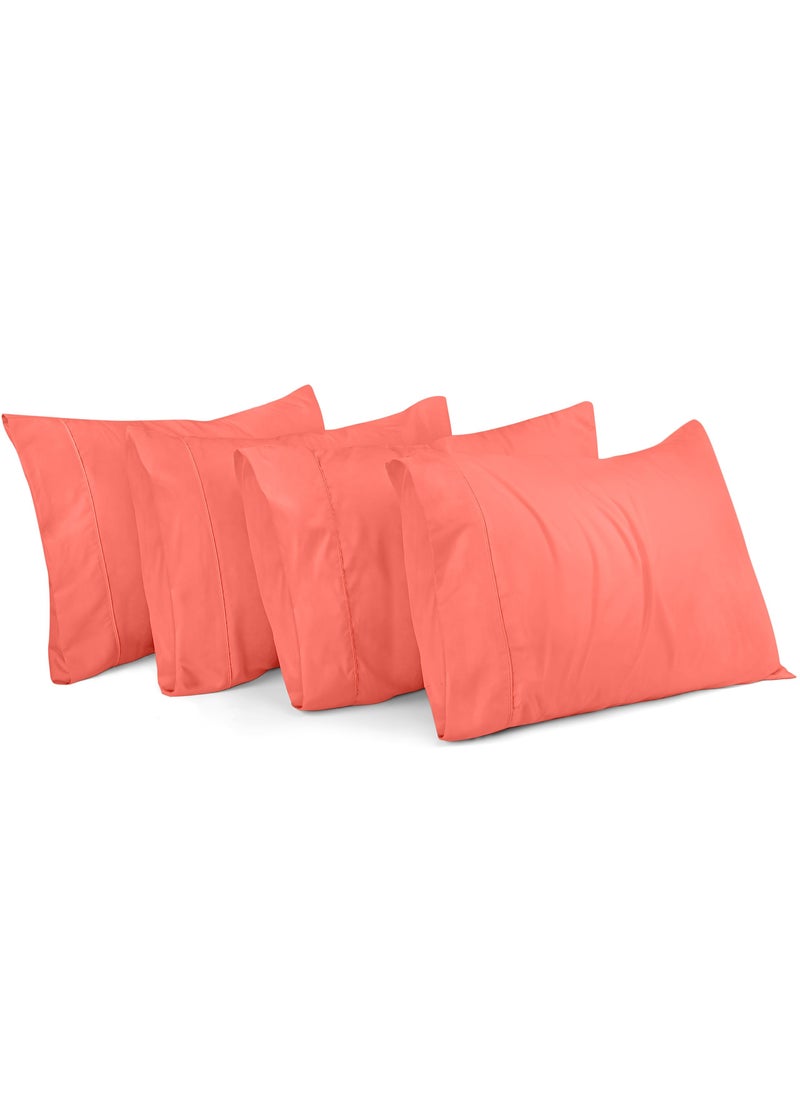 Utopia Bedding Utopia Bedding Queen Pillow Cases  Pack of 4  Envelope Closure  Soft Brushed Microfiber Fabric  Shrinkage and Fade Resistant Pillow Covers Queen Size 20 X 30 Inches Coral 