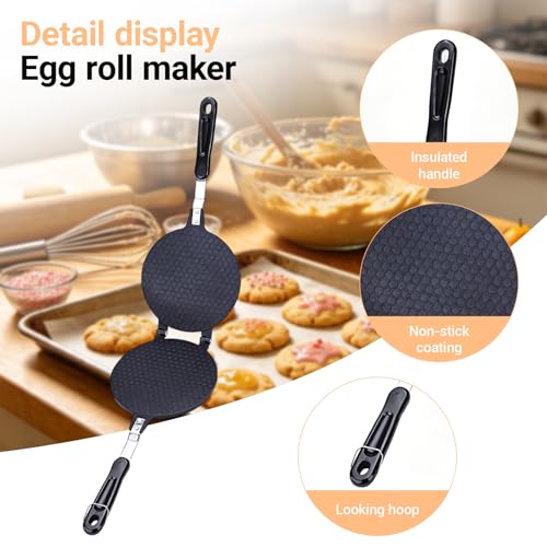 Jerliflyer Egg roll maker,non stick waffle cone making mold eggroll roller machine baking tool - Image 3