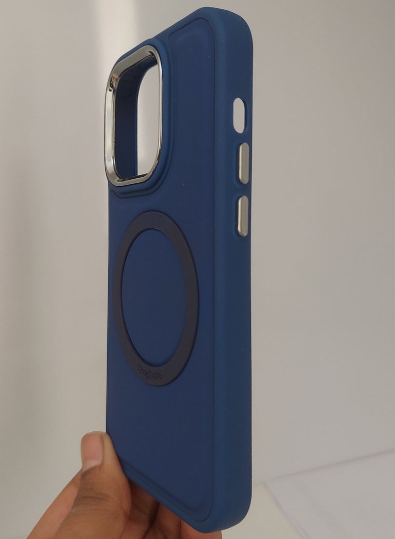 Mocome Case for Iphone Max series for Iphone 14 Pro Hard Silicone With Magsafe Blue Colour - Image 3
