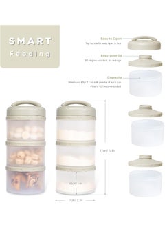 Termichy Termichy Stackable Formula Dispenser Portable Milk Powder Container, 2 Pack, Warm Grey  - Image 2