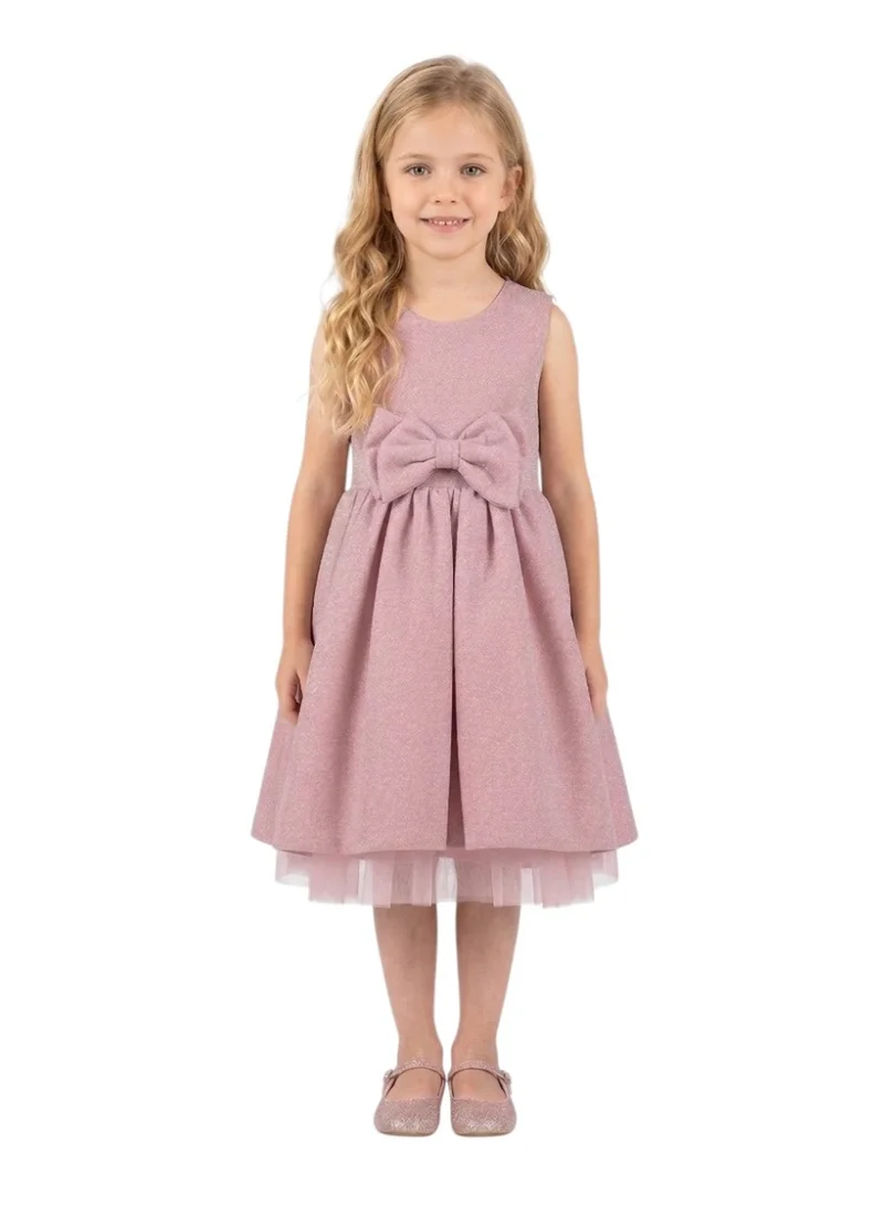 Bidani Girls' Shimmer Tulle Hem Fit & Flare Dress