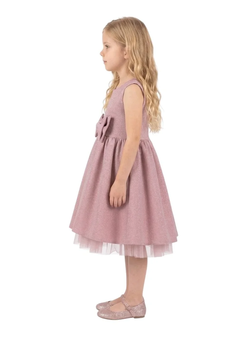 Bidani Girls' Shimmer Tulle Hem Fit & Flare Dress