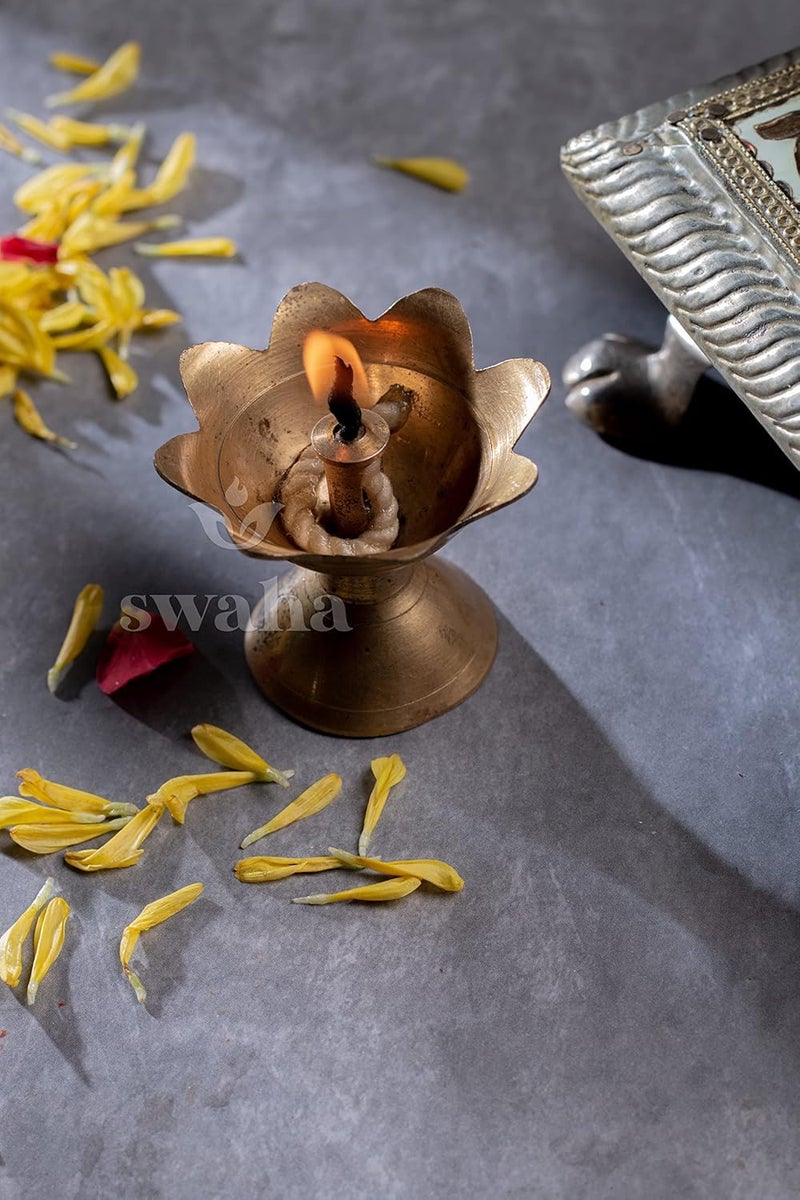 Swaha فتيل قطن أكهند جيوت الملتوي (100 قطعة)، لون أبيض، فتائل قطنية نقية تدوم طويلاً للاستخدام اليومي في الصلاة والتأمل - عبوة من 1 - Image 3