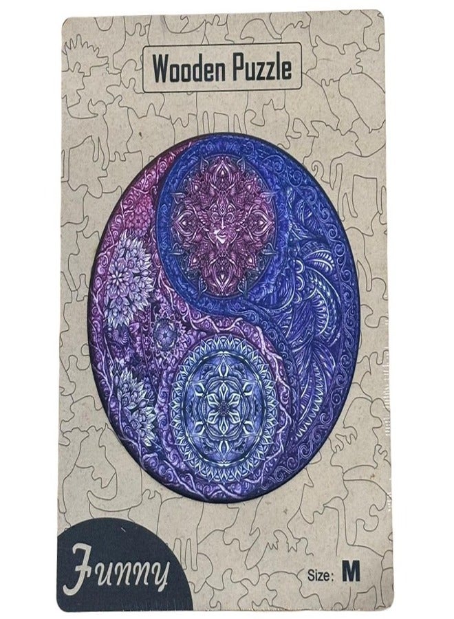 200 قطعة من احجيات الصور الخشبية ، شعار طاقة ين يان احجية خشبية ثلاثية الابعاد - Image 2