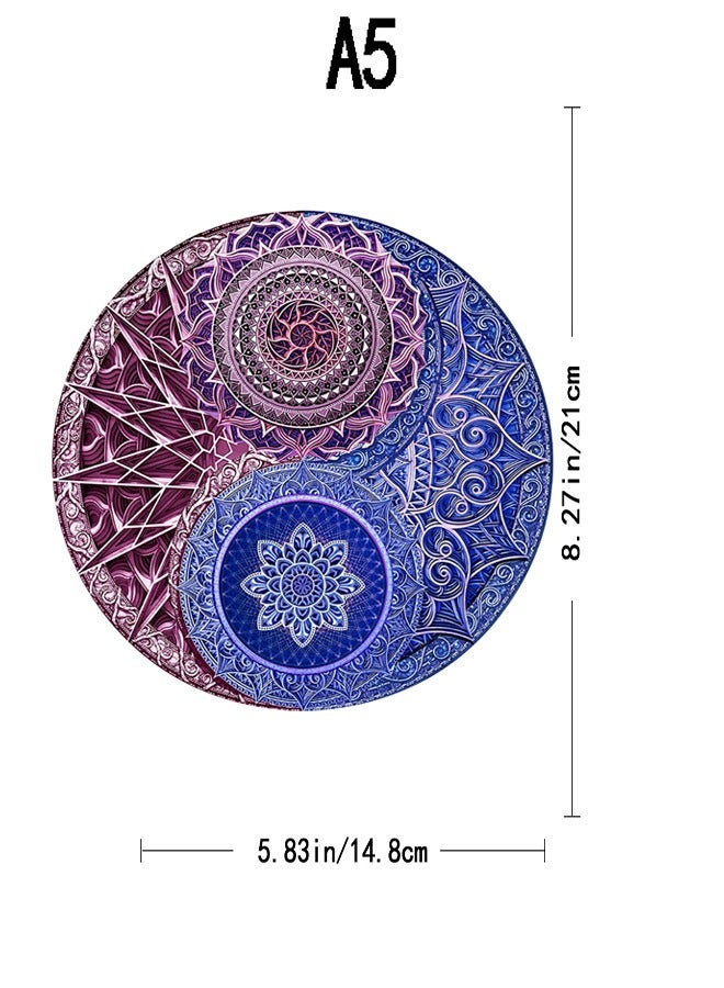 200 قطعة من احجيات الصور الخشبية ، شعار طاقة ين يان احجية خشبية ثلاثية الابعاد - Image 3