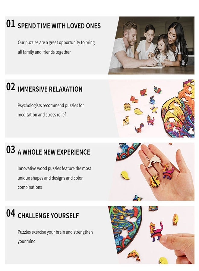 200 قطعة من احجيات الصور الخشبية ، شعار طاقة ين يان احجية خشبية ثلاثية الابعاد - Image 5