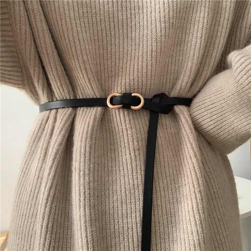 Women's Thin PU Leather Belt - Image 1