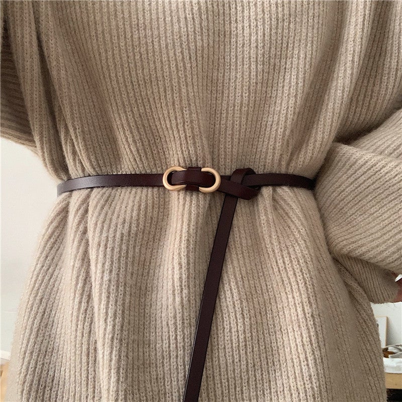 Women's Thin PU Leather Belt - Image 3