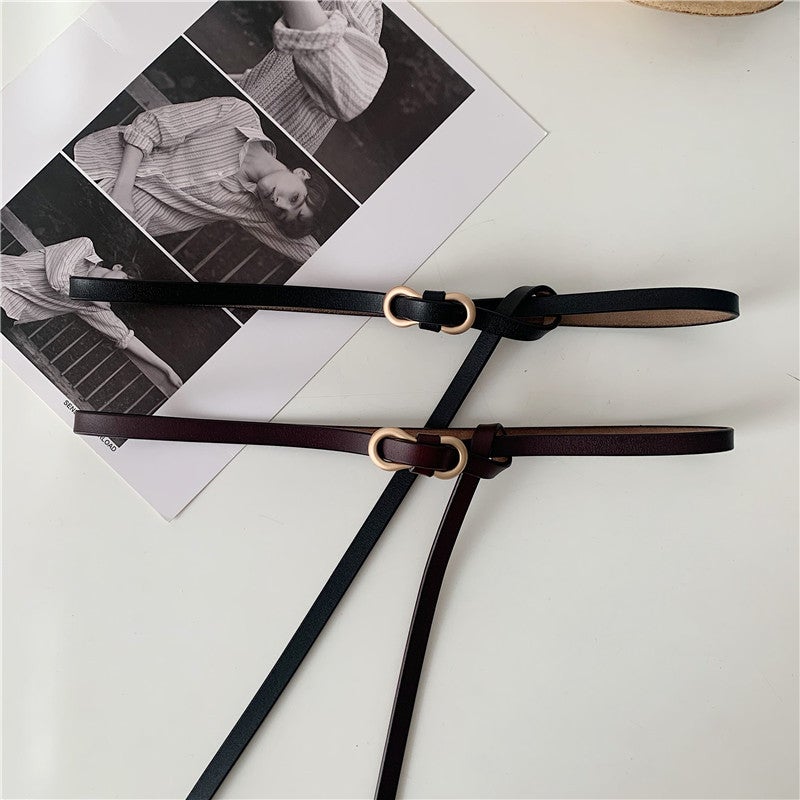 Women's Thin PU Leather Belt - Image 2