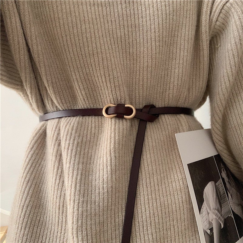 Women's Thin PU Leather Belt - Image 4