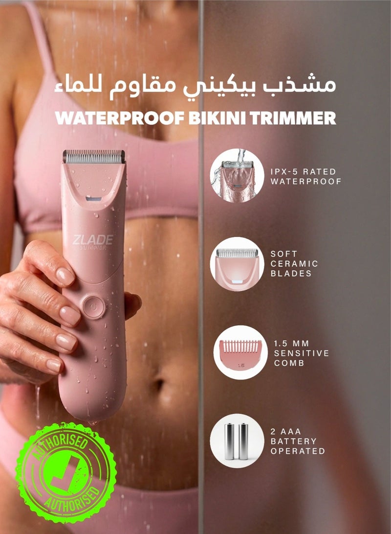 زلاد ماكينة حلاقة بيكيني صيفية خفيفة للنساء من زلاد بشفرات سيراميك ناعمة بدون جروح أو تهيج للبشرة - Image 1