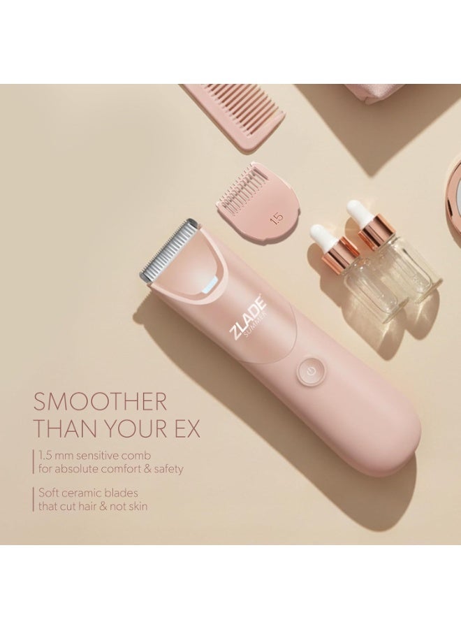زلاد ماكينة حلاقة بيكيني صيفية خفيفة للنساء من زلاد بشفرات سيراميك ناعمة بدون جروح أو تهيج للبشرة - Image 3