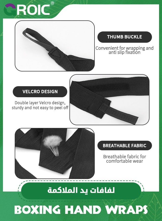 GROIC Fight Gear Elastic 196 Inch Boxing Wraps for MMA Kickboxing Muay Thai Hand Wraps for Boxing Gloves Adult, Premium Elastic Hand Wraps with Thumb Loop for Boxing,  MMA, Muay Thai and Other Martial Arts  - Image 2