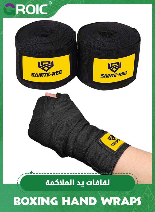 GROIC Fight Gear Elastic 196 Inch Boxing Wraps for MMA Kickboxing Muay Thai Hand Wraps for Boxing Gloves Adult, Premium Elastic Hand Wraps with Thumb Loop for Boxing,  MMA, Muay Thai and Other Martial Arts  - Image 1