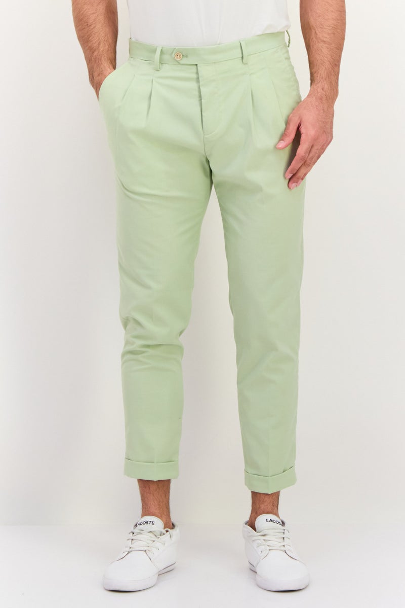 Sorbino Men Regular Fit Plain Chino Pants, Sage Green - Image 1