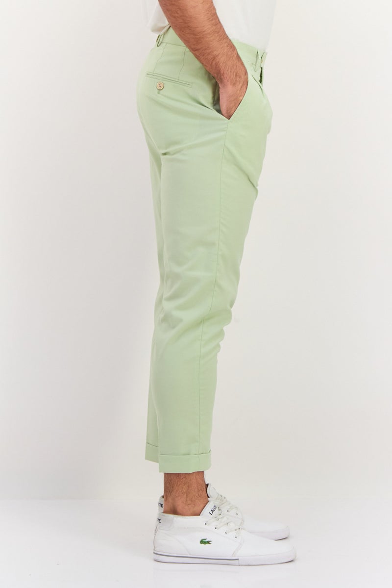 Sorbino Men Regular Fit Plain Chino Pants, Sage Green - Image 4