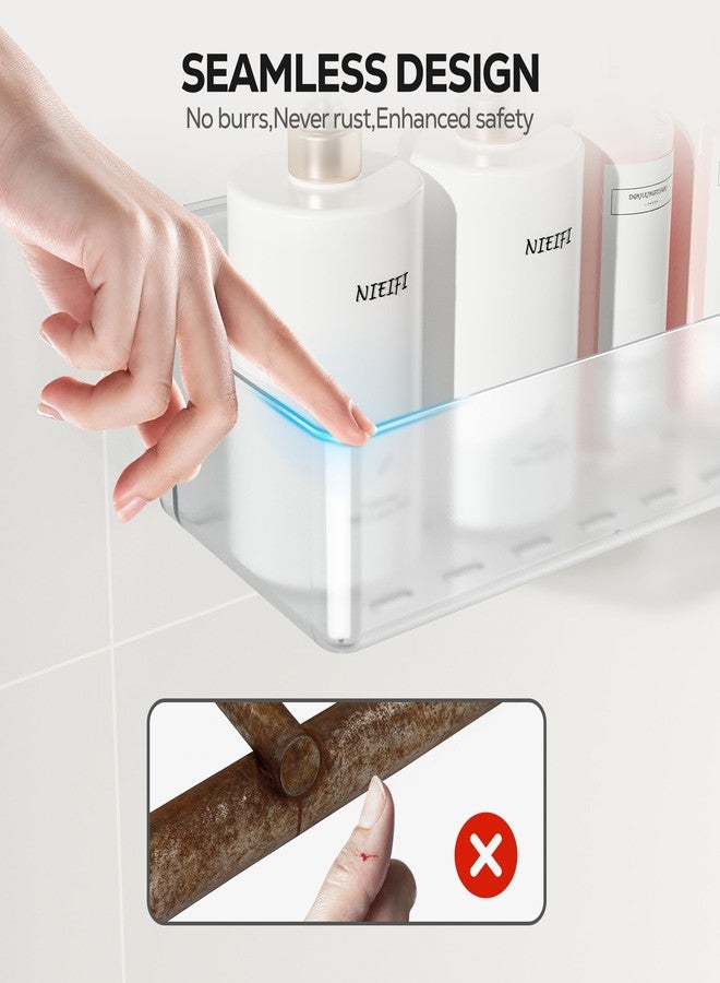 Nieifi Adhesive Wall Shelf, Shower Sheves 5 Pack with Soap Holder, Shower Organizer for Bathroom Organization, Clear - Image 5