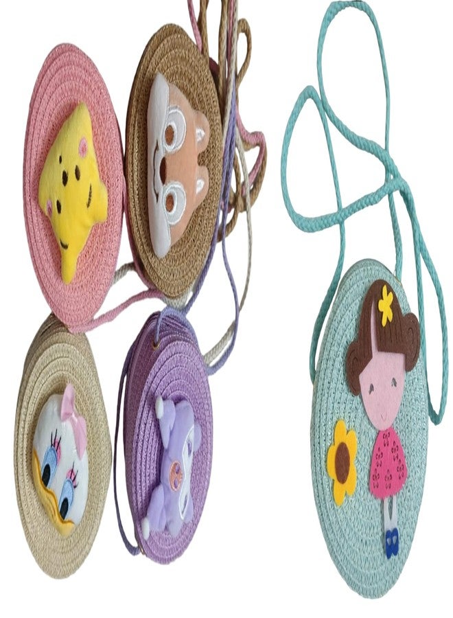 GREENMONK Jute Sling Bag for Girls & Women (Pack_Of_Five) (Assorted) - Image 1