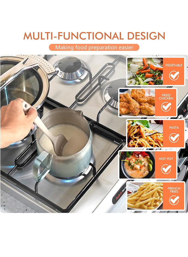 Uwals 2L Stainless Steel Oil Filter Pot Bacon Grease Saver with Strainer Large Capacity Versatile Oil Strainer Pot Fine Mesh Removable Cooking Oil Filter, for Kitchen Storing Grease Frying Basket  - Image 2