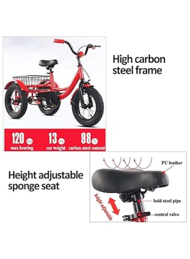 Bosheng Tricycle With Basket 12 Inch Red MN011 - Image 2