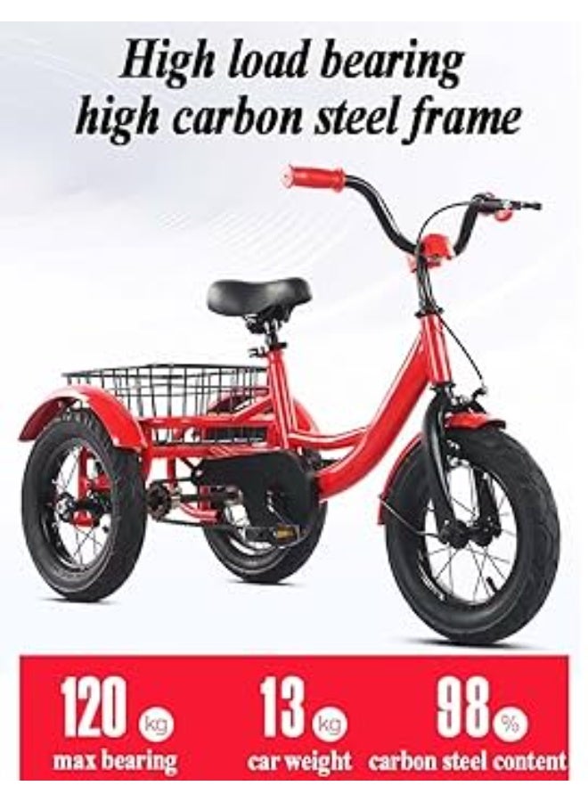 Bosheng Tricycle With Basket 12 Inch Red MN011 - Image 1