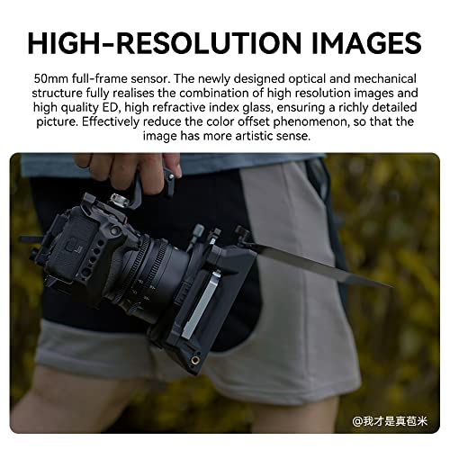 7artisans 50mm T2.0 Large Aperture Full Frame Cine Lens Compatible for Sony E-Mount, Manual Focus Low Distortion Cinema Lens Mirrorless Cameras for Sony A7 Series FX3 A7S3 A7M3 A7R3 A7M4, Black - Image 5