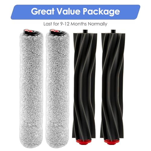 FILTERIST (4 Pack) Omni S1 Pro Replacement Roller Brushes Compatible With Eufy Omni S1 Pro Robot Vacuum Cleaner, Main Brushes Accessories Kit, 2 Rubber Roller Brushes, 2 Roller Mops - Image 4