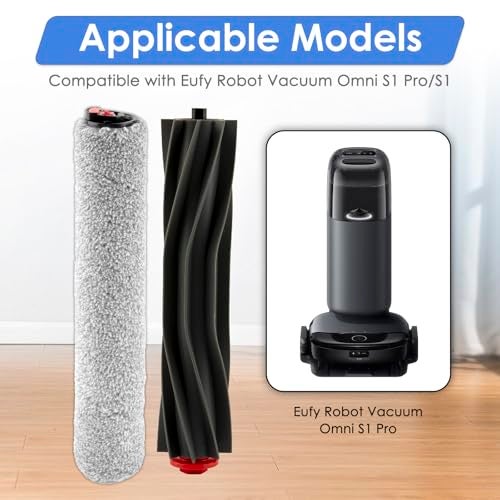 FILTERIST (4 Pack) Omni S1 Pro Replacement Roller Brushes Compatible With Eufy Omni S1 Pro Robot Vacuum Cleaner, Main Brushes Accessories Kit, 2 Rubber Roller Brushes, 2 Roller Mops - Image 3